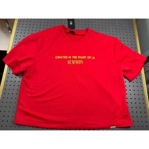 Sumwon Studios Red Short Sleeve Sweatshirt XXL LA Records Graphic Streetwear